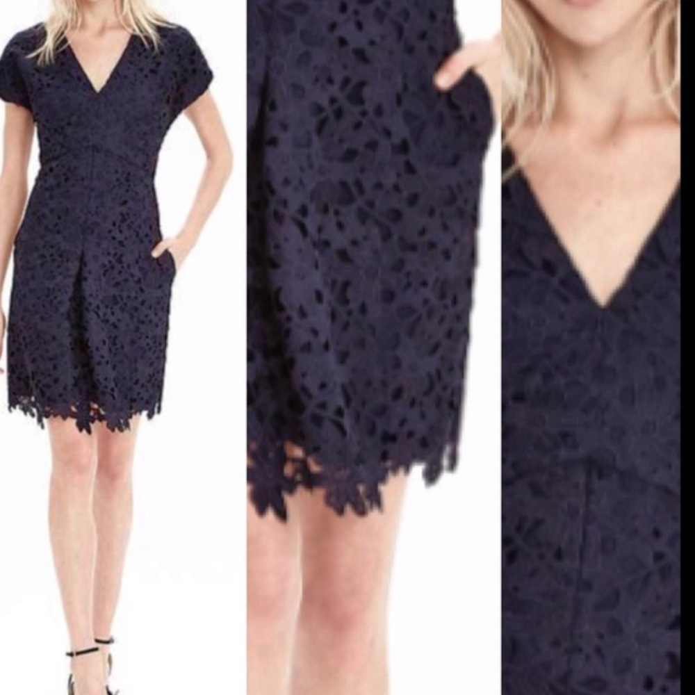 Banana Republic Navy Lace Dress